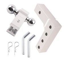 2 Standard Trailer Tow Hook Receiver Dual Ball 6 Drop Adjustable Aluminum