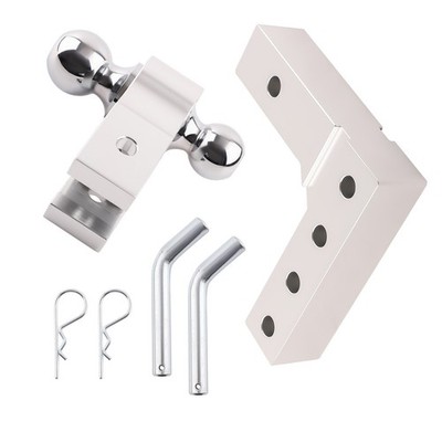 2'' Standard Trailer Tow Hook Receiver Dual Ball 6'' Drop Adjustable Aluminum