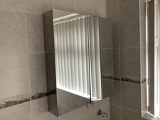 Large Stainless Steel Bathroom Cabinet. Double Door.  670mm x 600mm