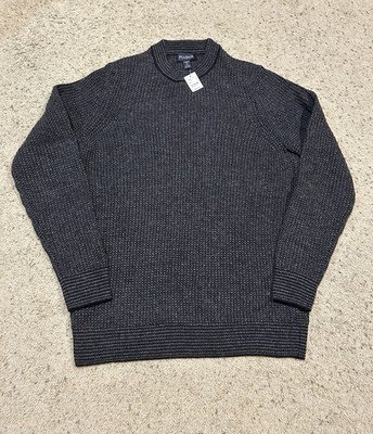 $95 Jos A Bank size LT L Tall SWEATER Tailored Fit WOOL BLEND Gray-Black NEW V25