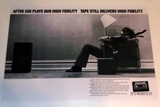 Maxell Tape "Blown Away" Poster 1982 19"x13" Cassette 80's Pic JBL L100 Speakers
