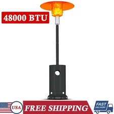 48000 BTU Outdoor Patio Heater Portable Propane Burner Gas Fire Tower w/ Wheels