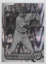 2022 Bowman Draft Chrome Black & White RayWave Refractor Brenner Cox 01wi