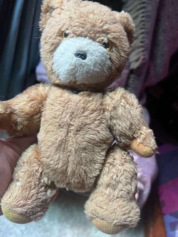 Antique GUND Teddy Bear Articulated Joints Glass Eyes Brown Vintage Toy