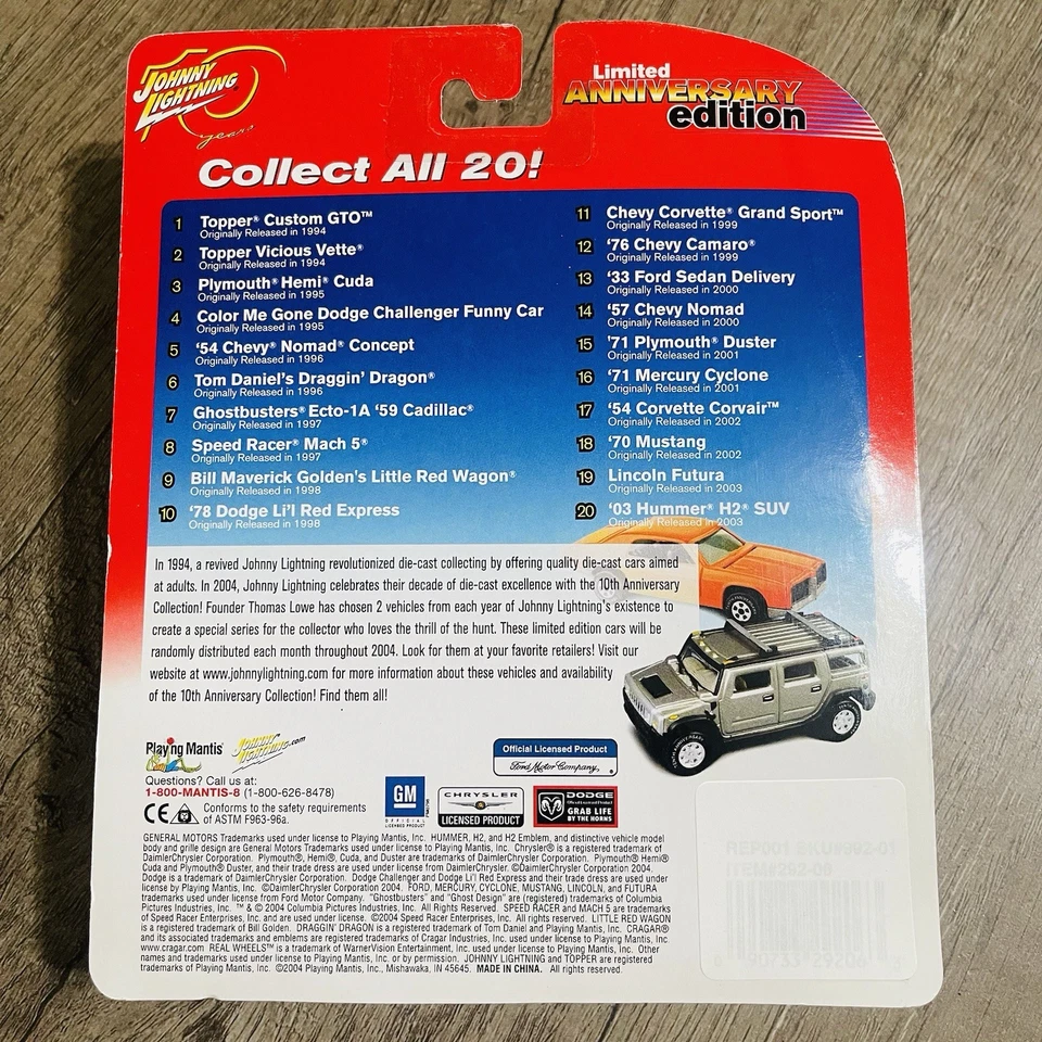 2004 Johnny Lightning 10th Anniversary Speed Racer Mach 5, Limited Edition - Image 2 of 2