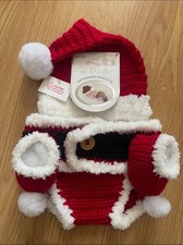 New Adorable 0-6 Month Hand crocheted Baby Santa Outfit