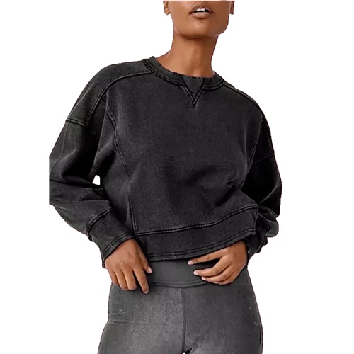 Free People FP Movement x Hatch Intercept Black Oversized Maternity Pullover, XL - Picture 6 of 11