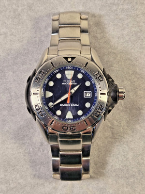 Men's Pulsar by Seiko Solar V145-X009 Professional Divers Watch 200M Stainless