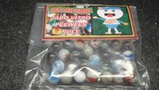 Jabo EARLY PEEWEE marbles in bag signed by Jim King
