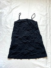 Madewell dress Goldie womens 8 black linen sleeveless square neck boxy mini
