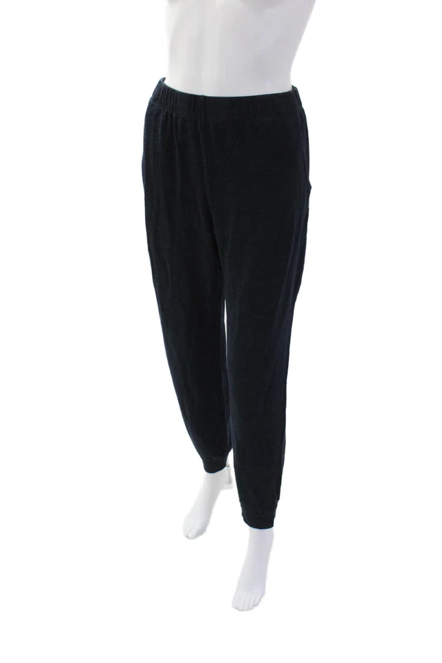 Monrow Womens Elastic Waist Straight Leg Cuffed Leg Sweatpants Blue Size M - Image 2 of 4