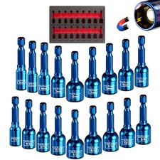 18 PCS Impact Magnetic Nut Driver Set, Metric & SAE 1/4" Hex Shank
