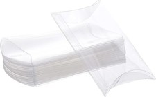 30 Pack Clear Plastic Pillow Favor Box Candy Treat Gift Box for Wedding Party
