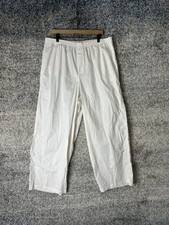 Skims Pants Womens Medium White Cotton Wide Leg Lounge Sleep Elastic Waist