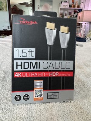 Rocketfish RF-HG01501 1.5 ft. 4K UltraHD/HDR In-Wall Rated HDMI Cable - Black