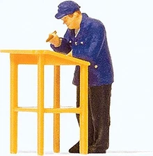 Preiser Railroad Worker at Desk - Model Railroad Figure - HO Scale - #28152
