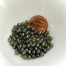 Czech Pressed Druk Round Smooth Glass Beads 4mm Green Luster 100 pieces CL1076