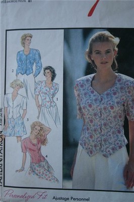 STYLE 1868 MISSES TEEN SHAPED HEMLINE BLOUSE PATTERN SIZE 6
