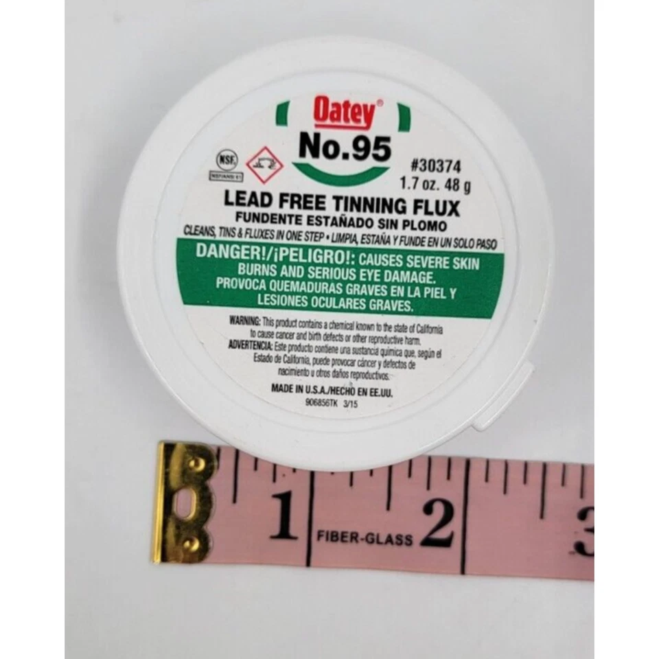 Oatey No. Flujo de pipa Tinning Soldiering 95 1,7 OZ Cardado, pasta, gris verdoso Foto 3 de 3