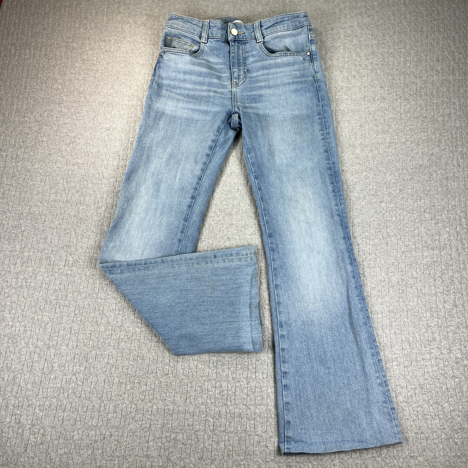 ZARA Bootcut Dress Jeans Women 6/26X27 1/2 High Rise Light wash Flare Leg Disco