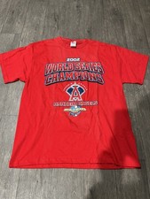 VTG Lee Sports T Shirt Mens XL Black 2002 World Series Champions Anaheim Angels