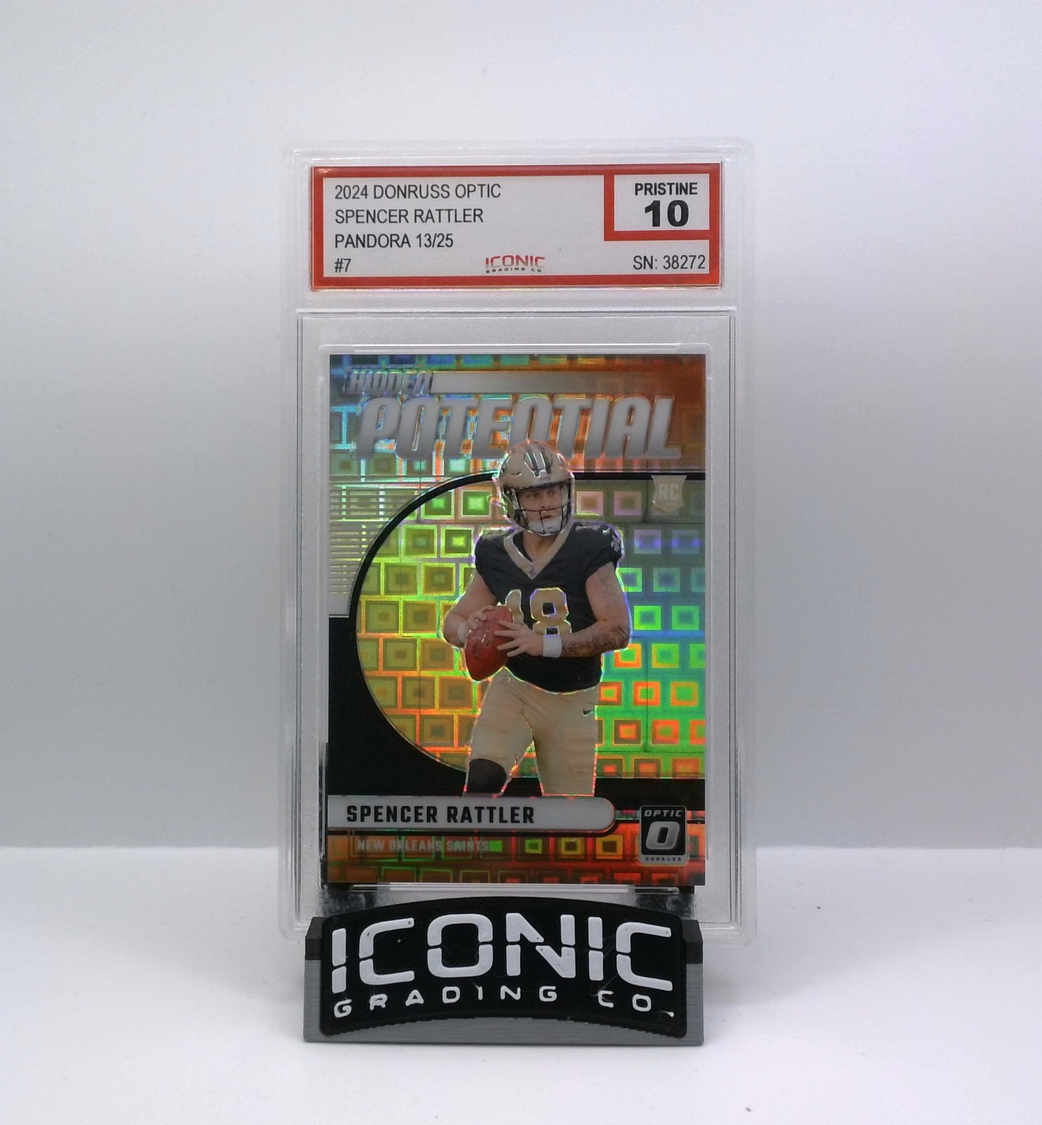 2024 Donruss Optic #7 Spencer Rattler Hidden Potential Black Pandora #/25