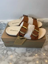 Spenco Vista Women’s 7.5D Saddle Brown Total Support Sandals New in Box