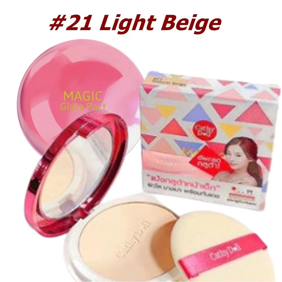 10X Powder Magic Face Glutathione SPF50 PA+++ Whitening Oil Control #21 Light Be - Image 4 of 4