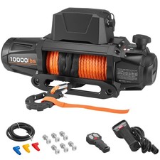 Uimoso 12v Electric Winch 10000 Lbs With 90 Ft Synthetic Rope For Trucks