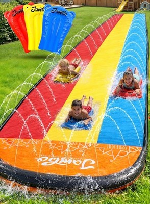 Heavy Duty 25FT Slip Slide XXL Water Park Splash 3 Bodyboards NZ Family Foot