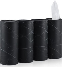 Car Tissue Holder, 4 Pack Car Cup Holder Facial Tissues with Travel Tissue Bag,