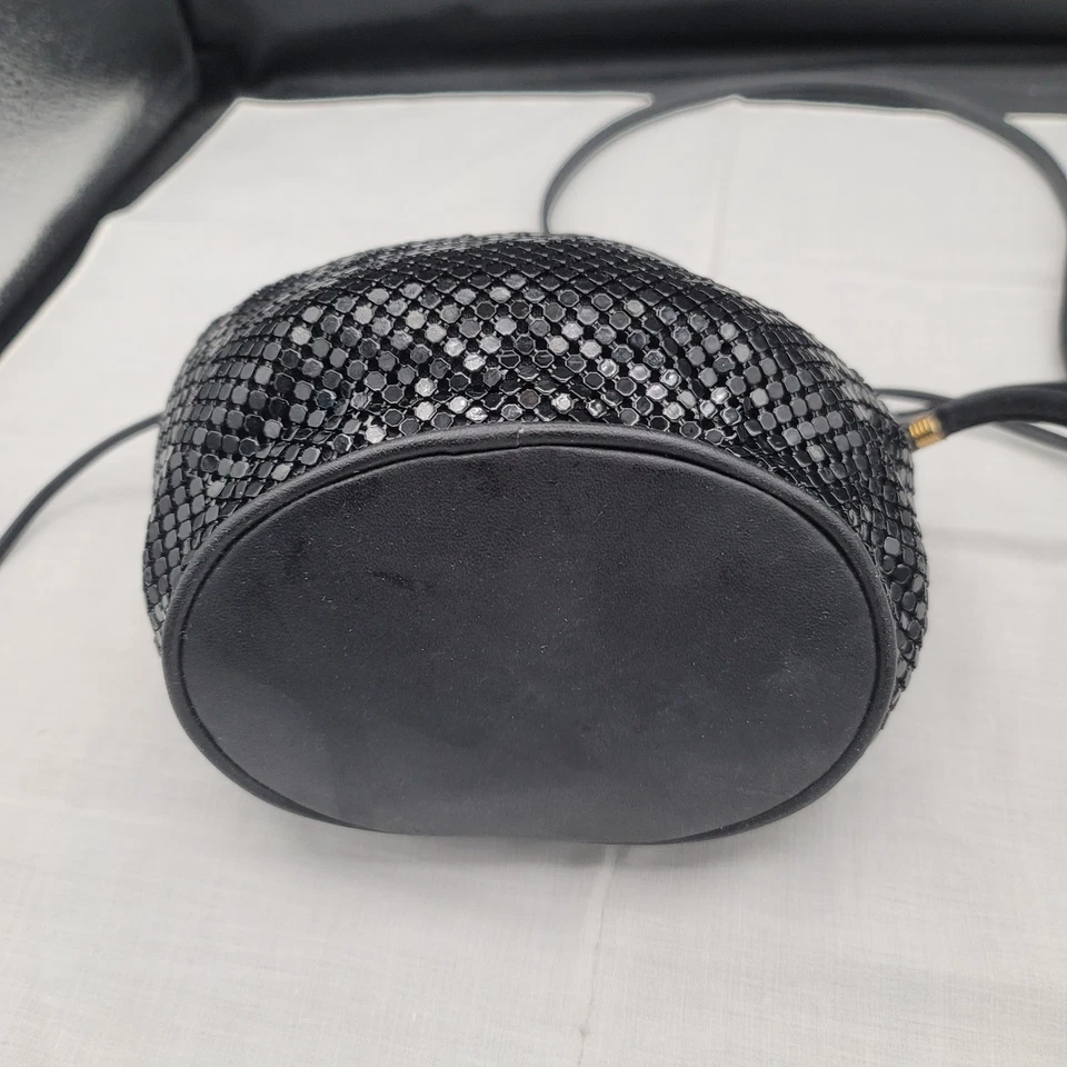 Bolso Shouder Whiting And Davis International Negro Cota de Malla y Cuero Foto 2 de 4