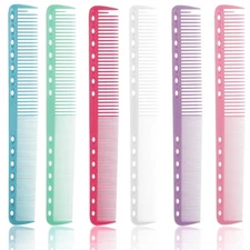 6Pcs Cutting Combs for Hair Stylist Carbon Fine 7×0.94 Inch (18×2.4 cm) 