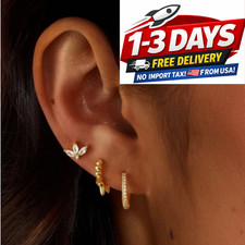 6 Pairs Gold Stud Earrings Set for Women Hypoallergenic Cartilage Earrings Multi