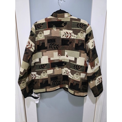 Giacca Arazzo Vintage L 14/16 Tradizione Collezione Country Zip Tono Terra - Foto 5 di 5