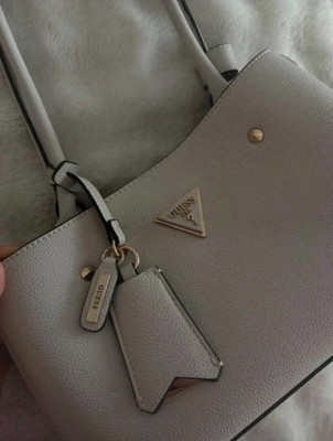 GUESS Damen Vintage Handtasche Neu Schultertasche Beige Leder