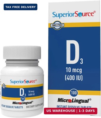 Superior Source Vitamin D3 400 IU, 100 Sublingual Tablets