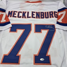 Karl Mecklenburg Signed Denver Broncos Jersey JSA Certified White XL Custom #77