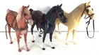3 Vintage 1960's Marx Johnny West Horses Thunderbolt palomino saddle