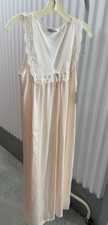 Vintage Christian Dior 2 PC Pink Nightgown Union made USA Small Petite