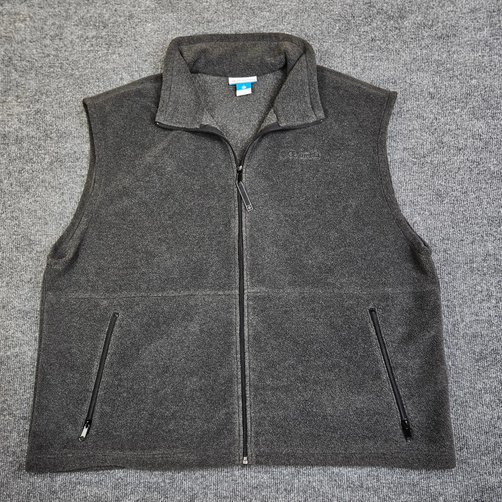 Columbia Cathedral Peak Fleece Vest Men's XXL Grey Full Zip Jacket WM1480