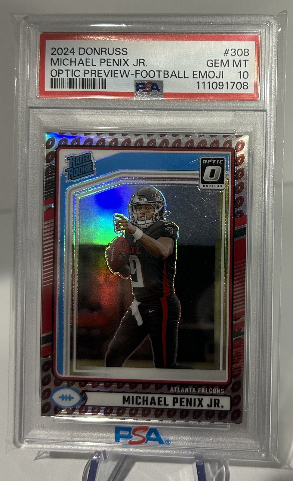 2024 Panini Donruss Michael Penix JR. #308 Optic Preview Football Emoji PSA 10