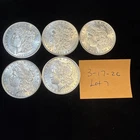 lot of 5 morgan silver dollars