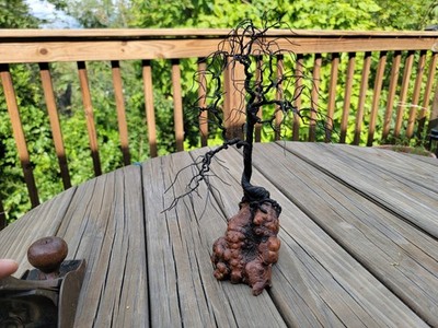 Japanese Maple Wire Sculpture by Doug Zauderer Don Conrad Mobiles Burl Wood