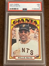 1972 Topps Baseball - #49 Willie Mays Giants Excellent EX PSA 5 (Set Break)