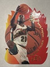 1996-97 Flair Showcase Hot Shots #19 Gary Payton Die-Cut Seattle Supersonics