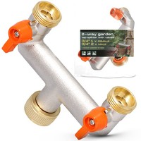 2-Wege Verteiler 3/4'' Wasseranschluss Wasserhahn FüR GartenschläUche Messing