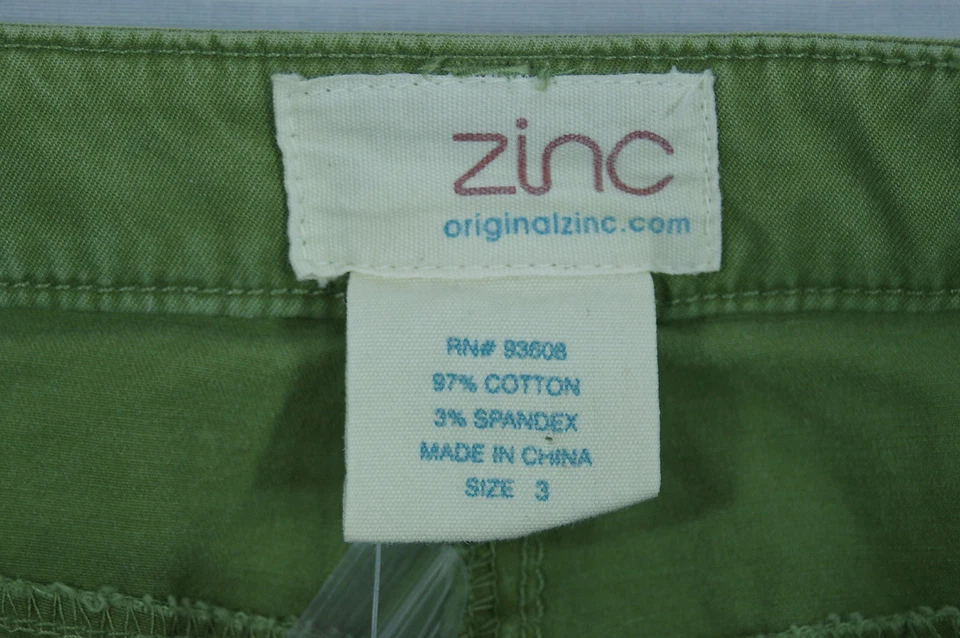 Mini pantalones cortos informales de zinc para mujer de algodón/spandex verde oliva precio de venta sugerido por el fabricante 39,00 USD Foto 3 de 4