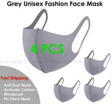 4 pcs Gray Face Mask Fashion Face Mask Washable Reusable Unisex Adult