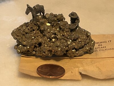 Vintage Gold Miner Souvenir Figurine Utah Striking It Jon DeKoker Pyrite 1982